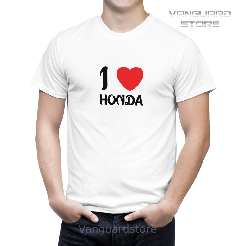 KAOS I LOVE HONDA COMBED 20S COWOK WANITA PRIA COWO UKURAN BAYI - DEWASA JUMBO BIG SIZE 0 - 4XL