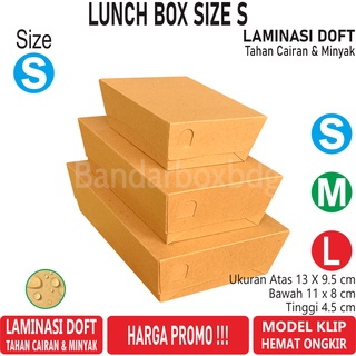 Jual Lunch Box Size S Kotak Makan Kertas Paper Box Kraft Laminasi Dus Makanan Dimsum Takoyaki