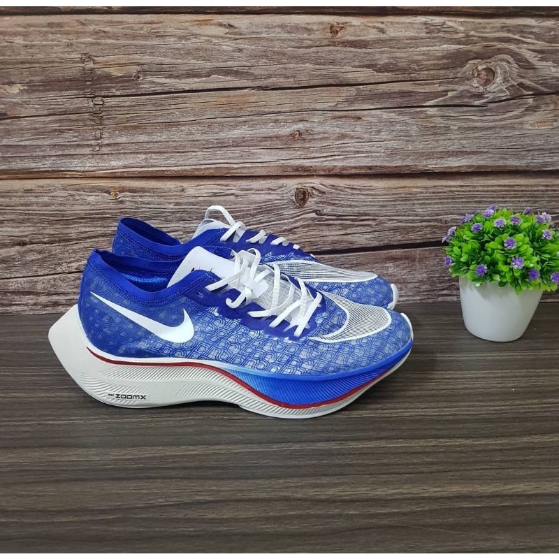 Nike ZoomX Vaporfly Next% Game Royal Sneaker Sepatu Olahraga Pria