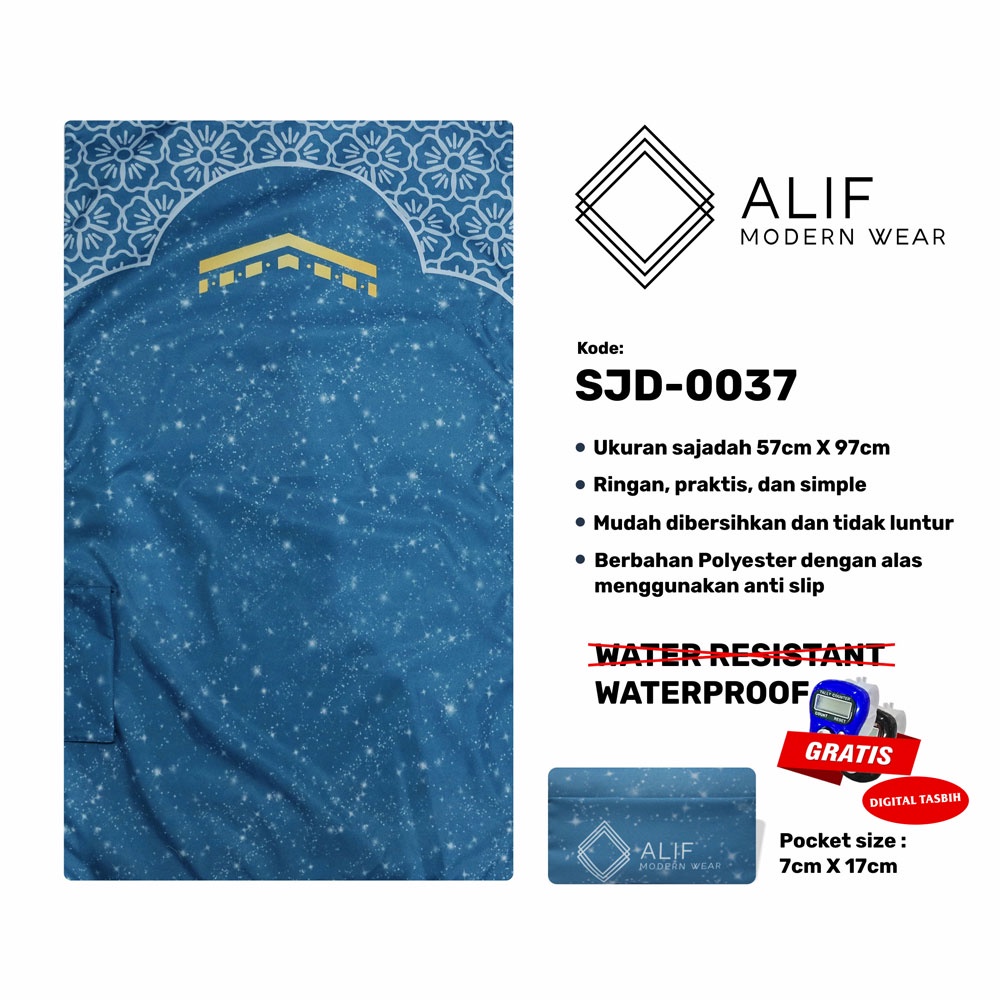 [GRATIS DIGITAL TASBIH] ALIF SAJADAH TRAVEL / SAKU / PORTABLE / WATERPROOF ( ALIF MODERN WEAR SJD-0037 )