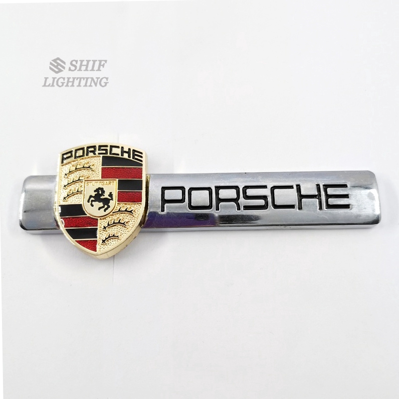 1pc Stiker Emblem Logo Kuda PORSCHE Antik Bahan Metal Warna Emas Untuk Dekorasi Mobil