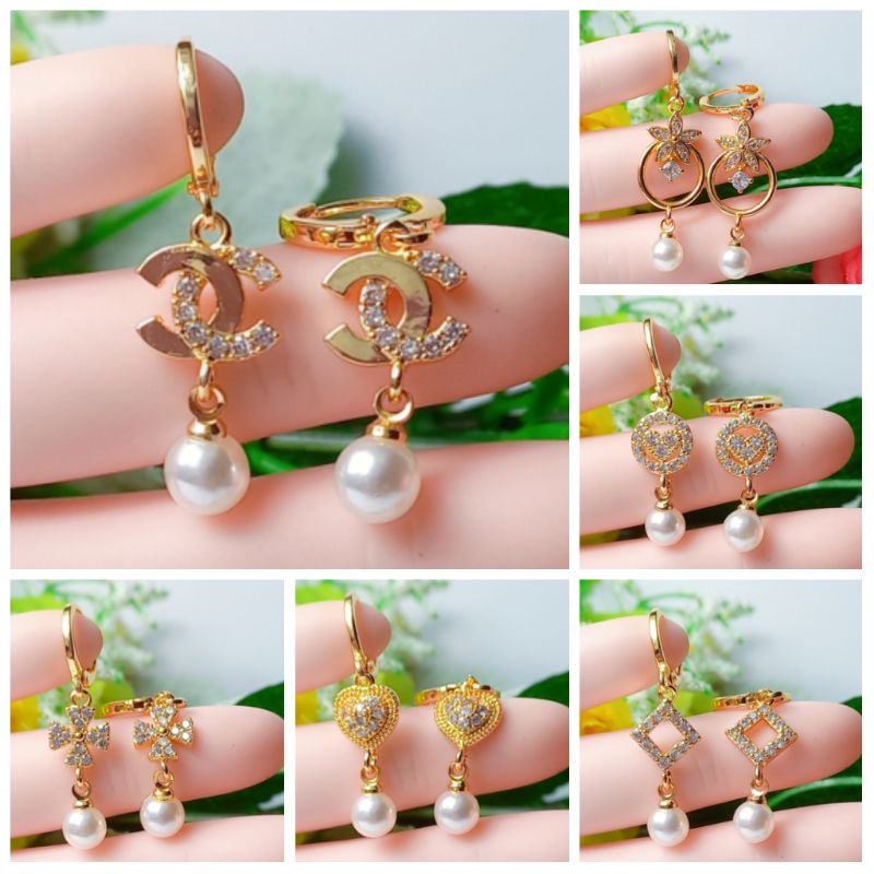 Anting Pendek Jurai Mutiara Wanita