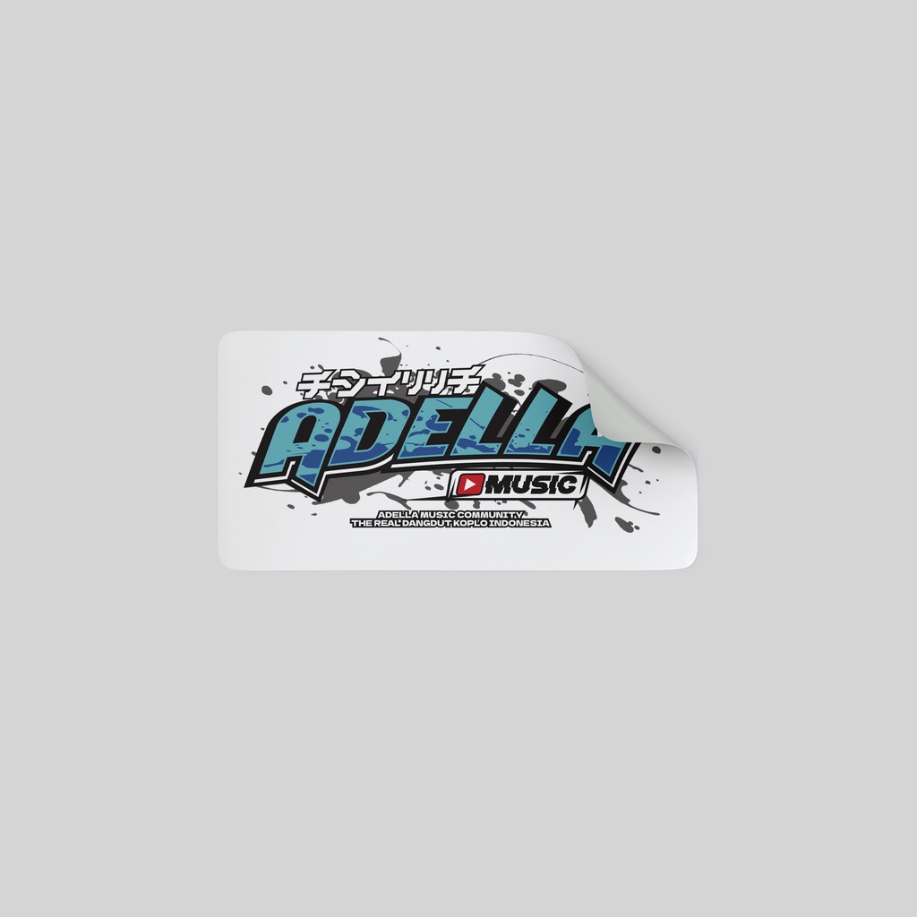 Stiker Adella Music Community Print Cut ukuran 15cmx3cm