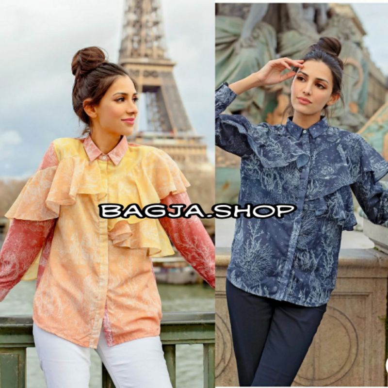 El Mar Minorca Shirt with Ruffle Buttonscarves Benang Jarum X mmehuillet