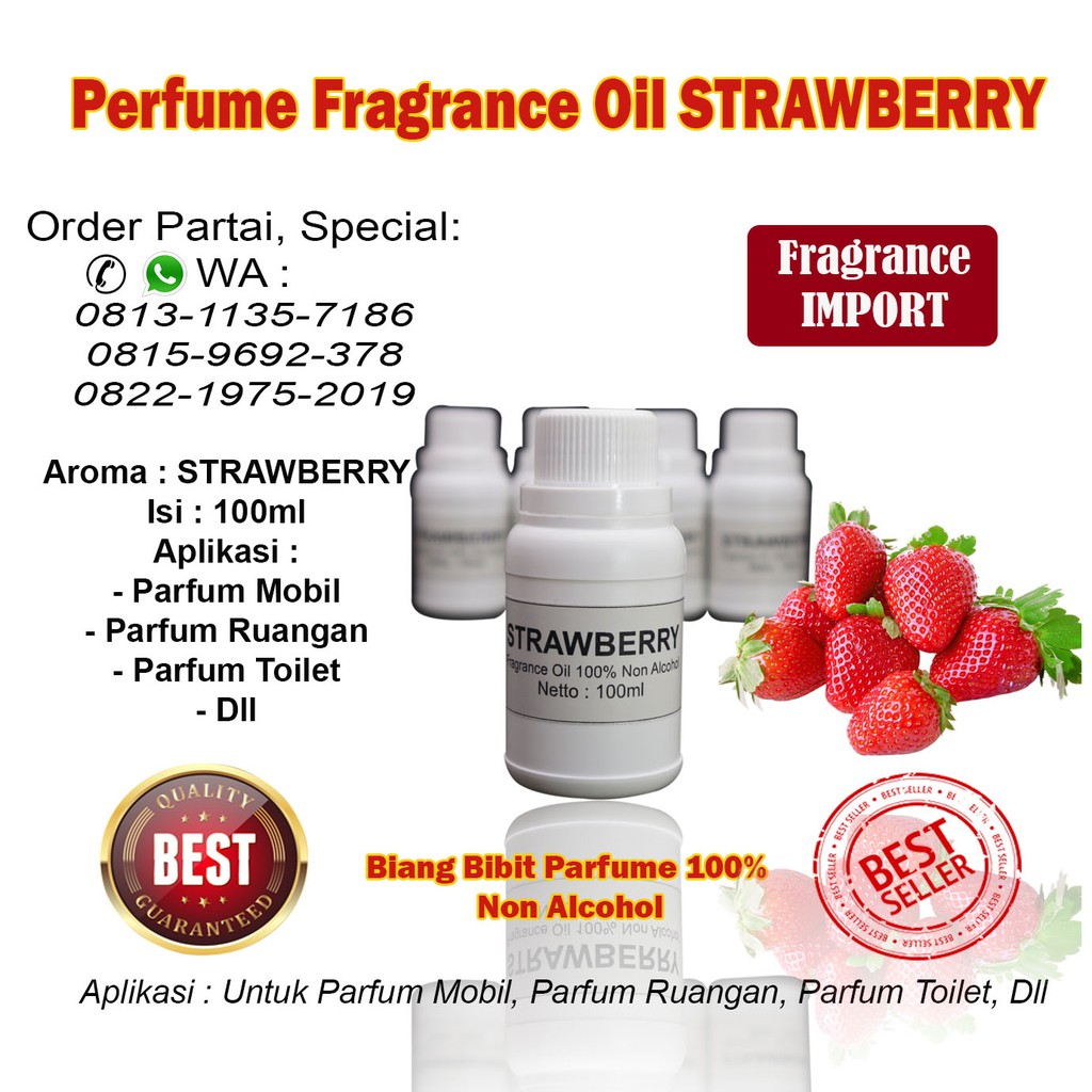 Bibit Biang Parfum Aroma STRAWBERRY 100ml / Parfum STRAWBERY / PENGHARUM STRAWBERRY / STRAWBERRY