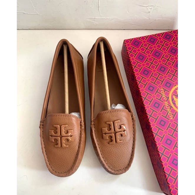 tory burch TB lowell 2 driver tumbled leather Royal Tan