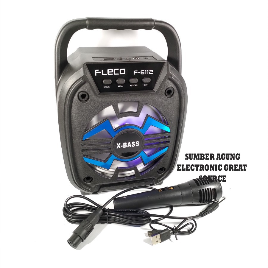 Fleco Speaker Bass Box F6112 F6111 6.5inch 1500mAh Portable Blueooth P