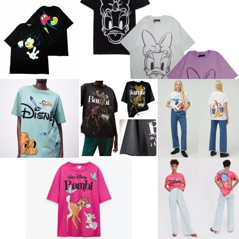 Tshirt Zara Disney Bambi Duo (beli 3pcs tshirt, free 1pcs logam emas mulia)