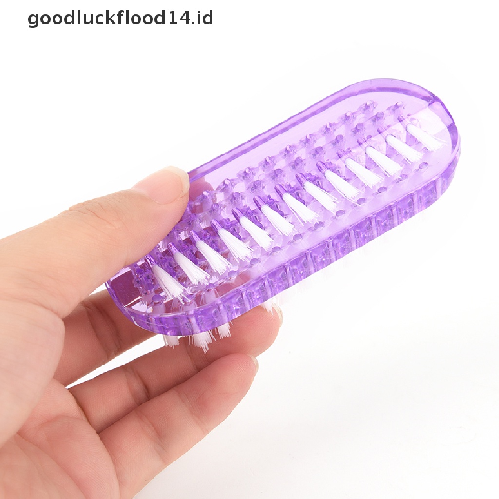 [OOID] Plastic Nail Cleaning Scrubbing Brush Double Sided Hand Nail Brush Cleaner ID