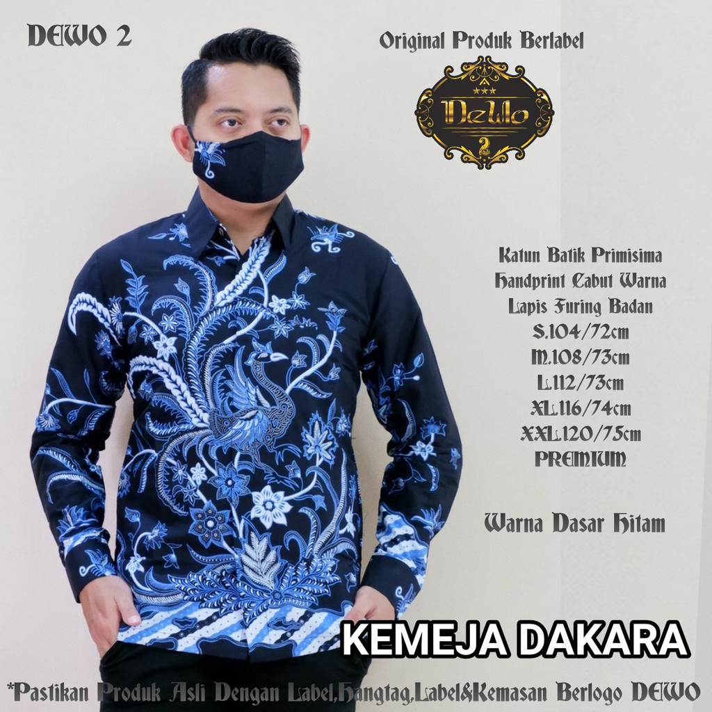 Atasan Kemeja Baju Batik Pria Lengan Panjang PREMIUM Modern LAPIS FURING DAKARA DEWO