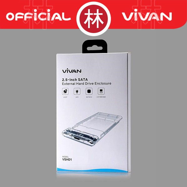 Vivan VSHD1 Casing Hardisk External Case Transparent 2.5&quot; SATA USB 3.0