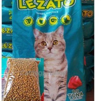 Makanan kucing lezato Cat food 1kg repack murah