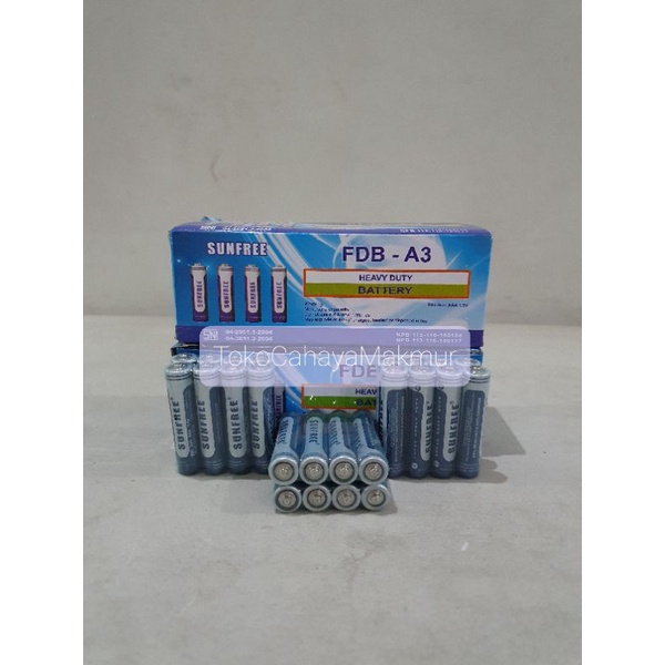 Baterai / Batere / Batrai / Battery AAA A3 Sunfree SNI - High Quality