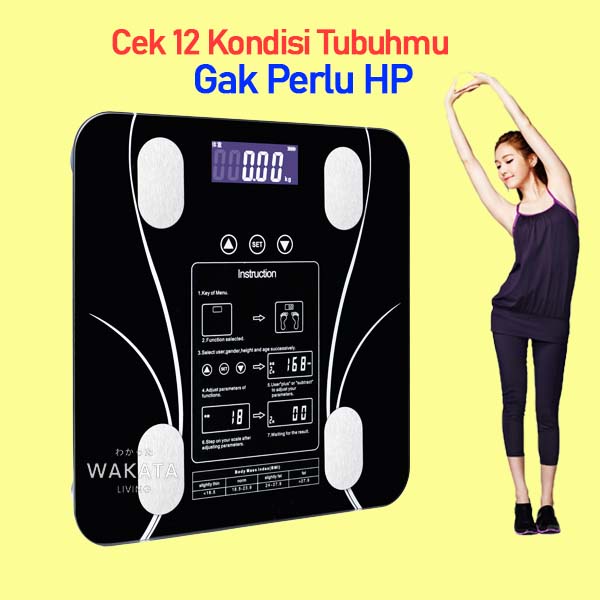 THOME Smart Scale Timbangan Berat Badan Digital Kesehatan Badan Alat Ukur Pengukur Kadar Lemak Smart Body Fat Scale BMI - Timbangan Badan BMI Digital Lemak Tubuh - Body Scale Body Fat bb