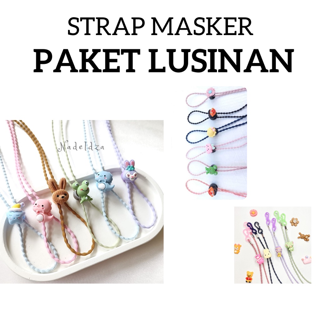 ( PAKET 6 ) Strap Masker 2in1 Karakter/ Tali Masker Karakter 2in1/ Kalung Masker 2in1 Karakter Paket 1 Lusin Grosir | paket usaha Aksesories