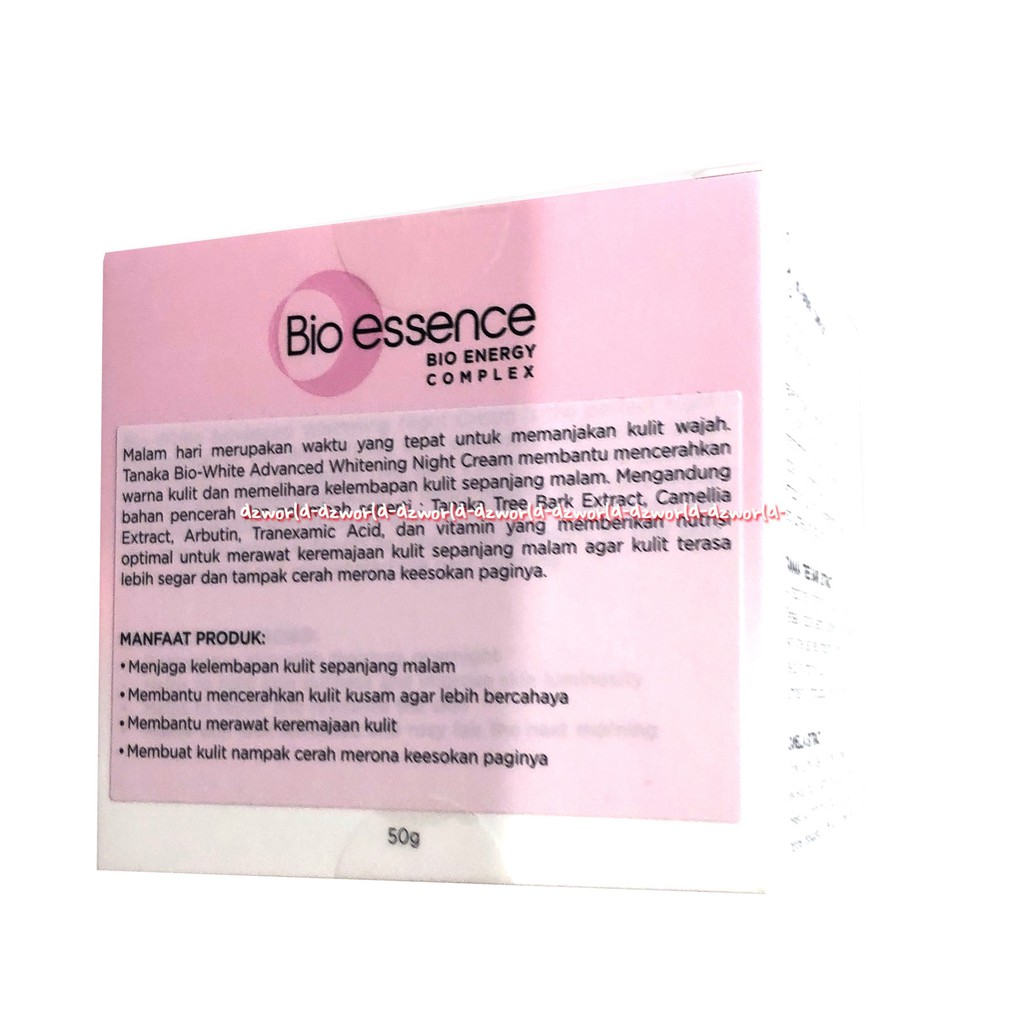 Bio Essence Bio White Tanaka Camellia Night Cream Advance Whitening 50ml Krim Malam Wajah
