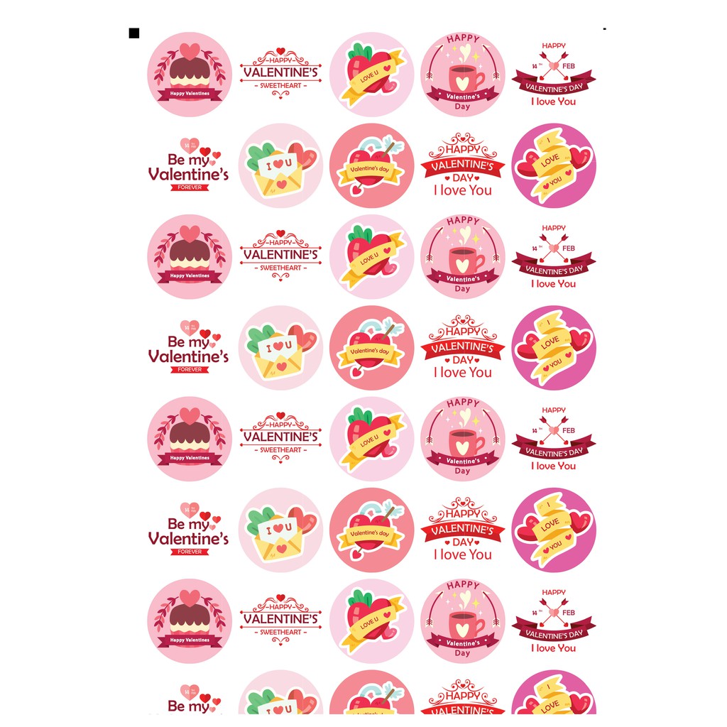 

MINIMAL PEMESANAN 6 LEMBAR | Valentine Day Sticker | Label Stiker Valentine's Day Tempelan Hadiah