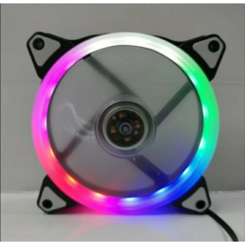 SKU-1220 FAN CASING 12CM RGB LED RAINBOW KONEKTOR MOLEX FAN CASE