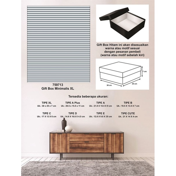 

Kotak kado/Kotak Hadiah/Box Minimalis XL-Garis Spectra MOSS GRAY