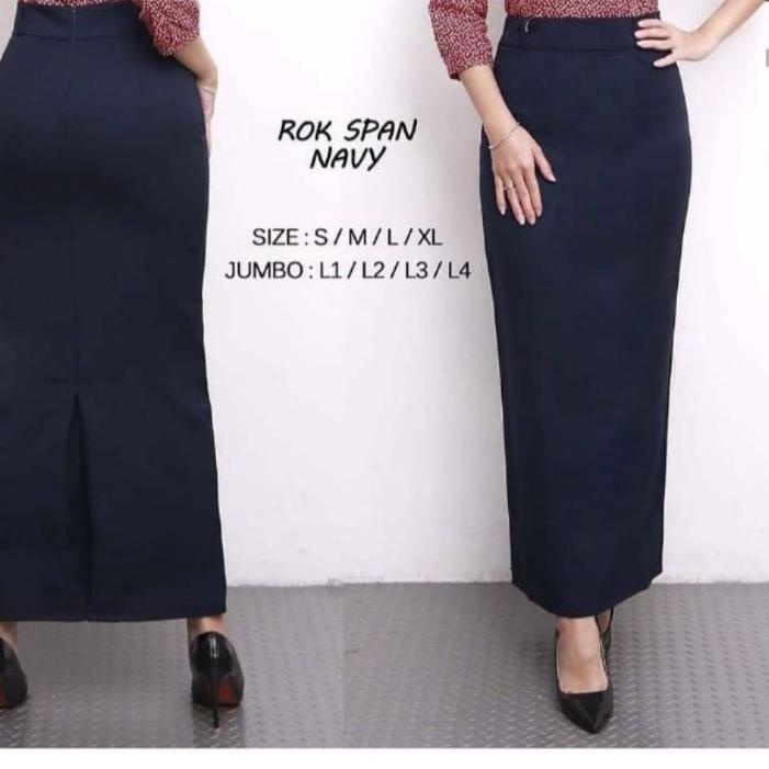 ♣ Rok Kerja Panjang Hitam Span Androk Wanita Premium Bahan Formal Kantor bikrunstore ♪