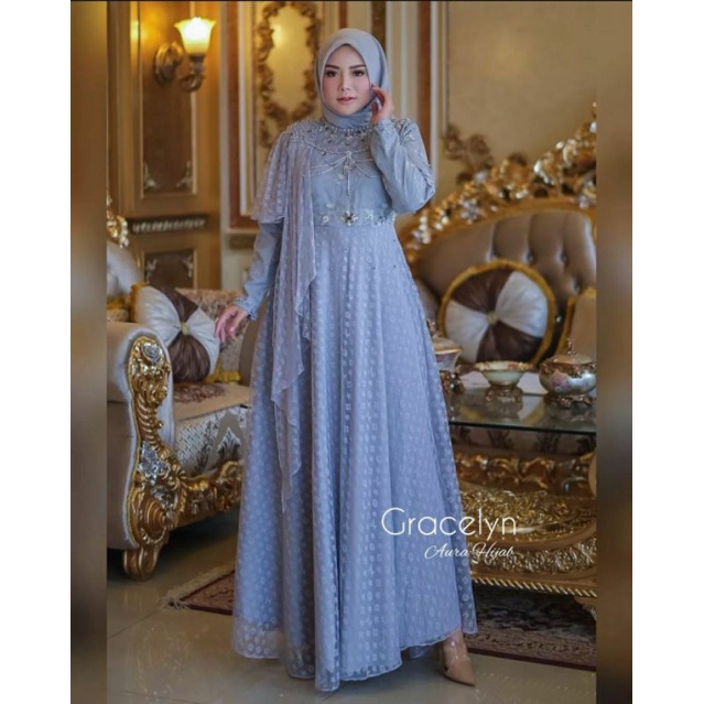 Permata Olshop / Gamis Amora DJM / Kebaya Gamis Modern / Gamis Brokat / Gamis Kondangan / Kebaya Pesta Mewah