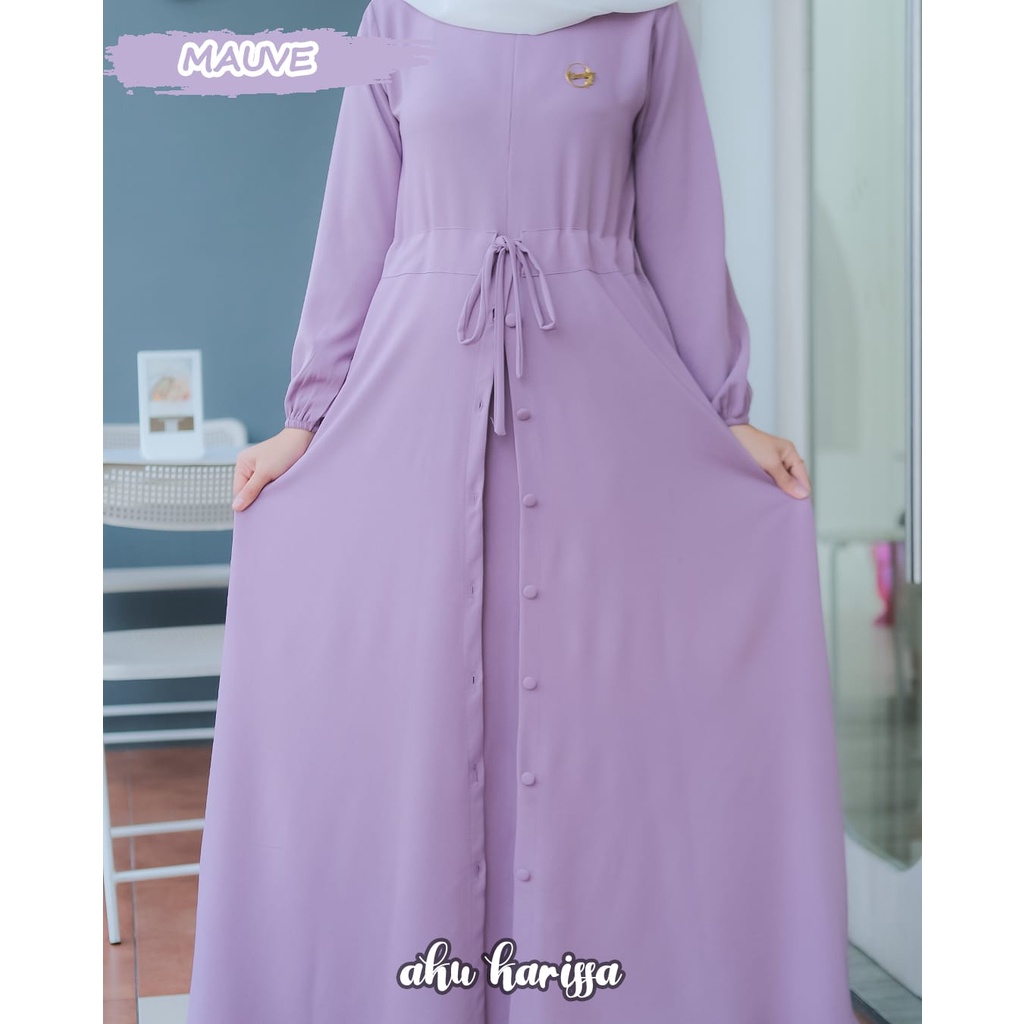 Dress Akifah ori aku karissa tifany twill dan videlya cringkle airflow dress serut bawah kancing busui