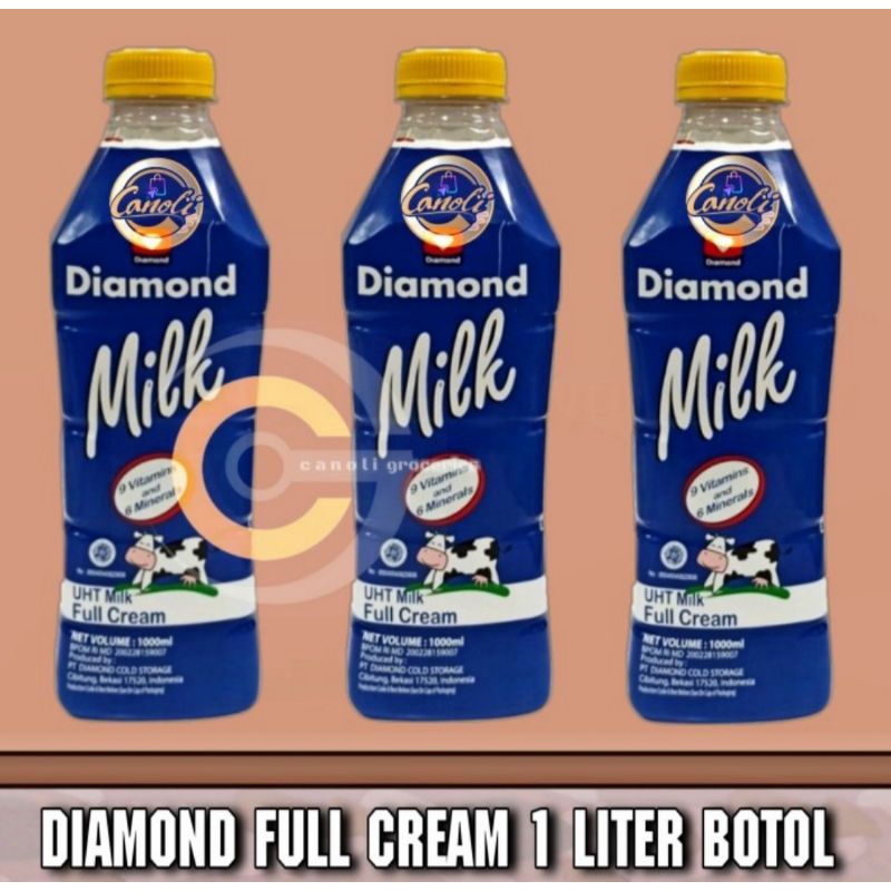 susu uht diamond full cream 1 liter / 1000ml / uht milk