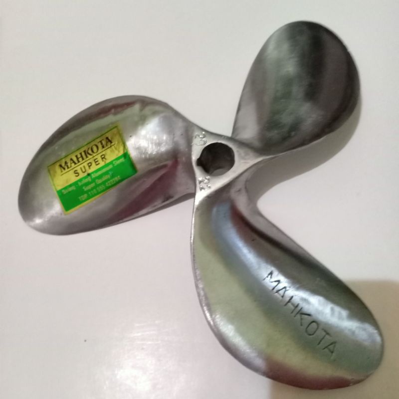 Baling-baling atau Kipas Perahu/Kapal 3 Daun Aluminium Merk Mahkota Super