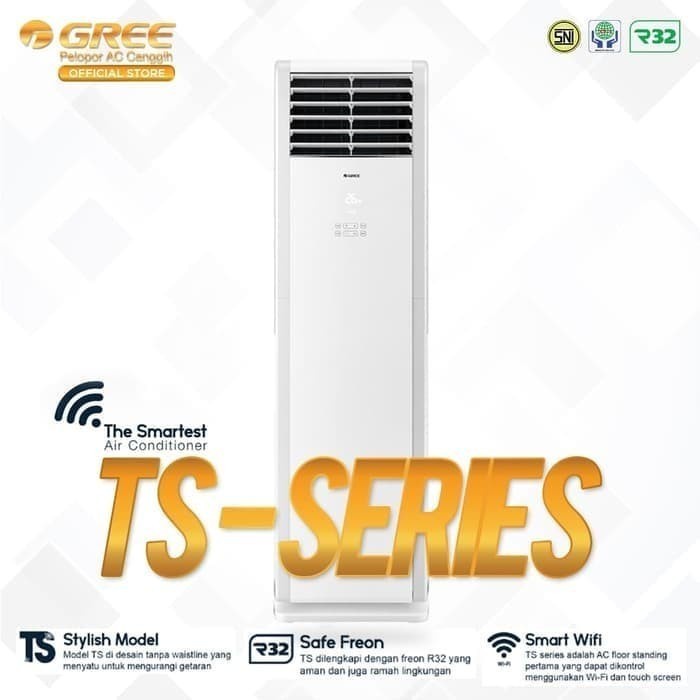 GREE AC Floor Standing 6PK GVC-55TS (S) R32 Wifi Connection 3 Phase