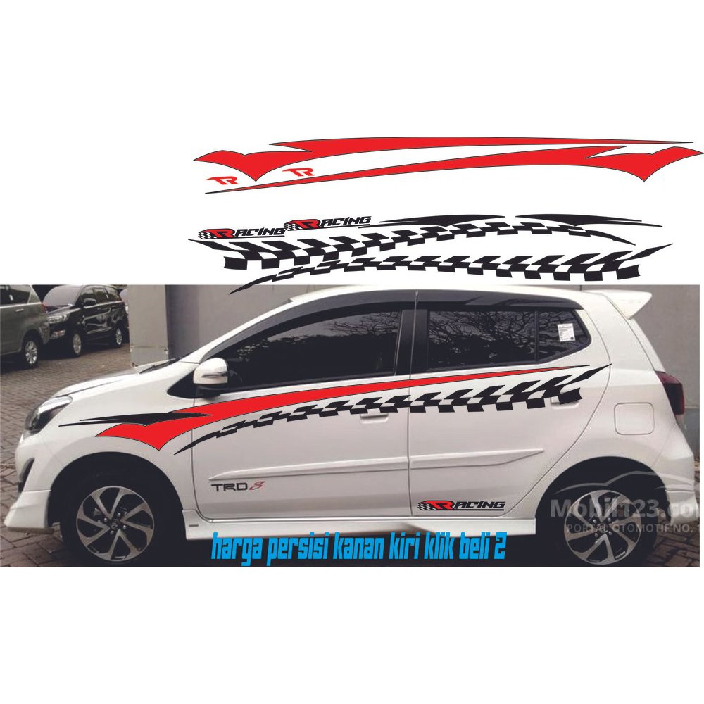 terbaru promo stiker mobil agya cuting stiker mobil agya stripe mobil agya keren
