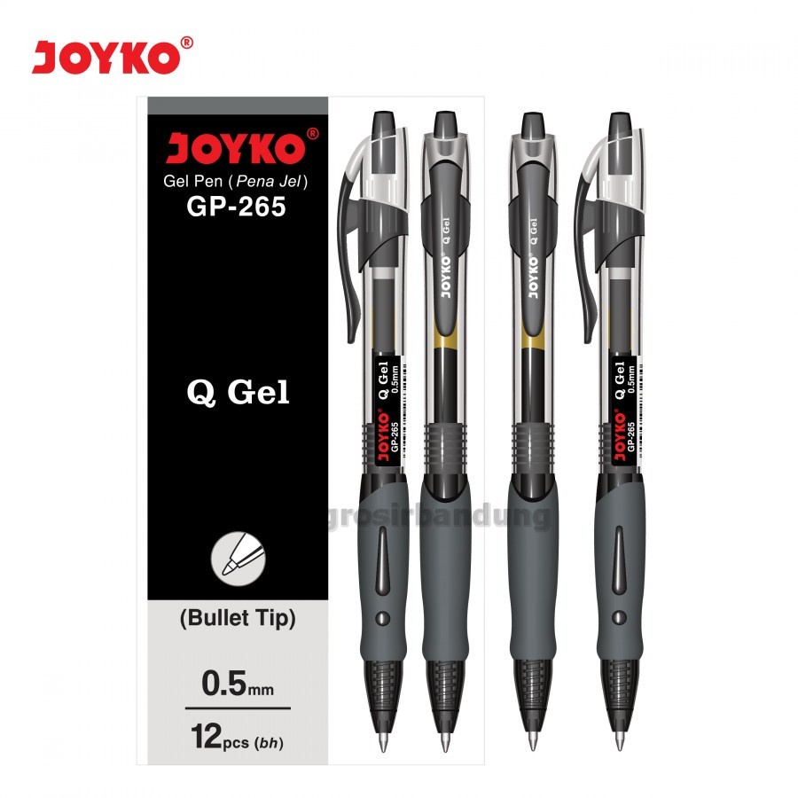 

Pulpen Gel Pen Joyko GP-265 Q Gel Tip 0.5 mm Tinta Hitam dan Biru Bullet Tip Satuan