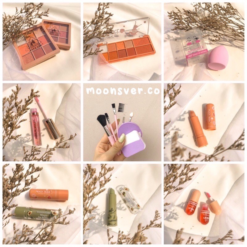 Lip Balm Stick Bisa Berubah Warna Alami Pink, Eyeshadow, Blush, Beauty Blender, Korean Make Up COD