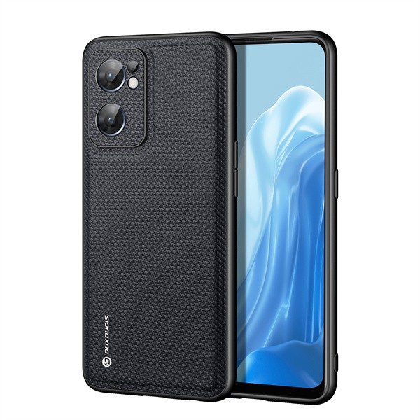 OPPO RENO 7 5G COVER DUX DUCIS FINO SERIES NYLON SOFTCASE SILICONE SOFT CASE CASING - BLACK