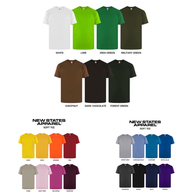 Kaos Pria Polos New State Apparel Premium 3600 Soft Tee Cotton Combed 30s