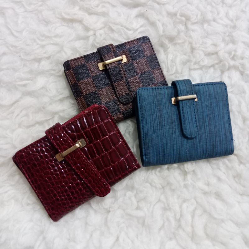 Dompet kartu Kancing 1 slot kartu 14 ada slot uang Kertas Murah Import Wanita Pria THR