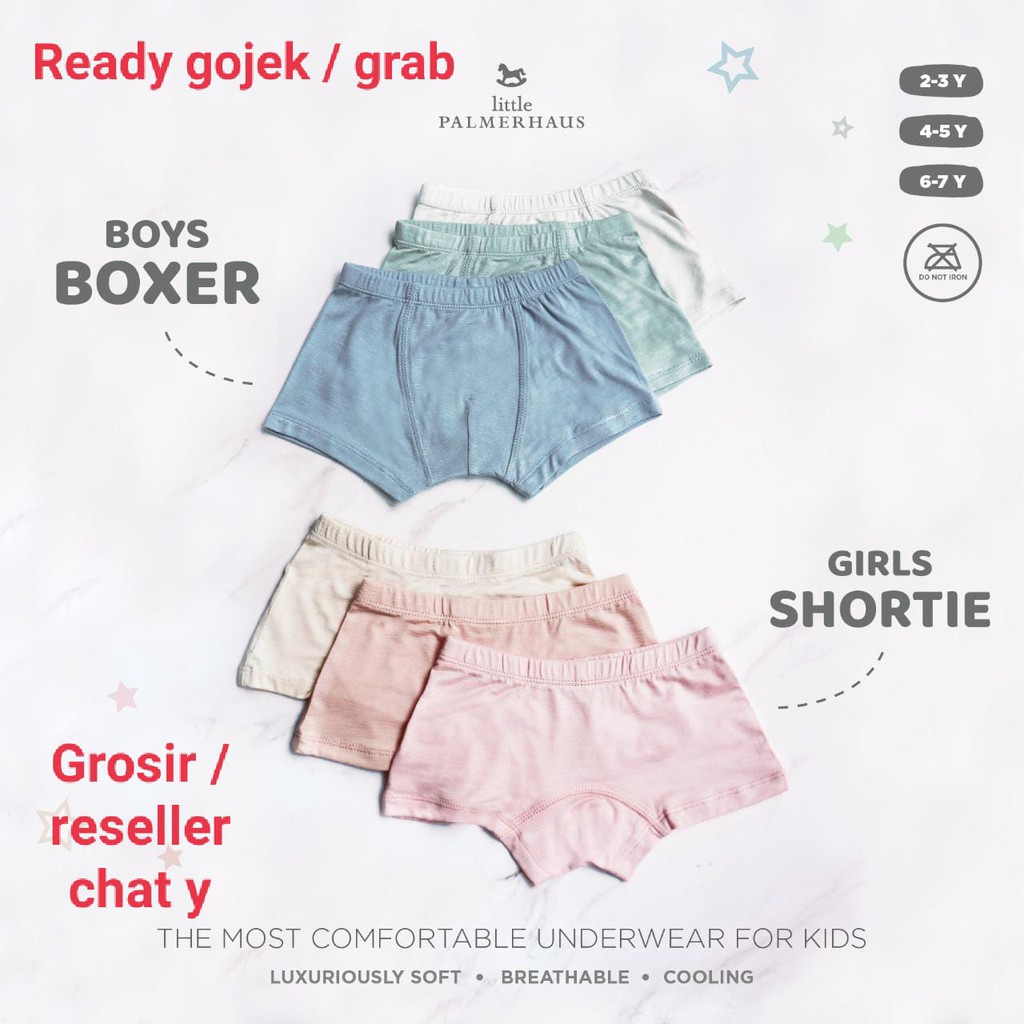 LITTLE PALMERHAUS BOYS BOXER GIRLS SHORTIE BRIEF BOY GIRL CELANA DALAM ANAK 2-7 Thn