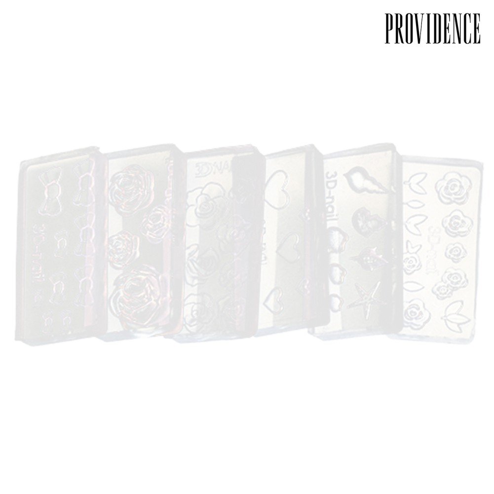 Providence 6 Pcs Fashion Transparent Acrylic Mold Nail Art DIY Decoration Manicure Tools