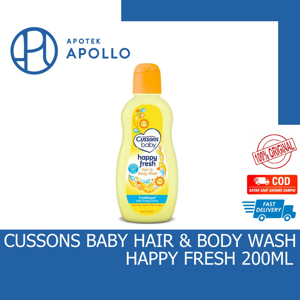 CUSSONS BABY HAPPY FRESH HAIR &amp; BODY WASH 200ml SABUN SAMPO BAYI CUSSON WANGI