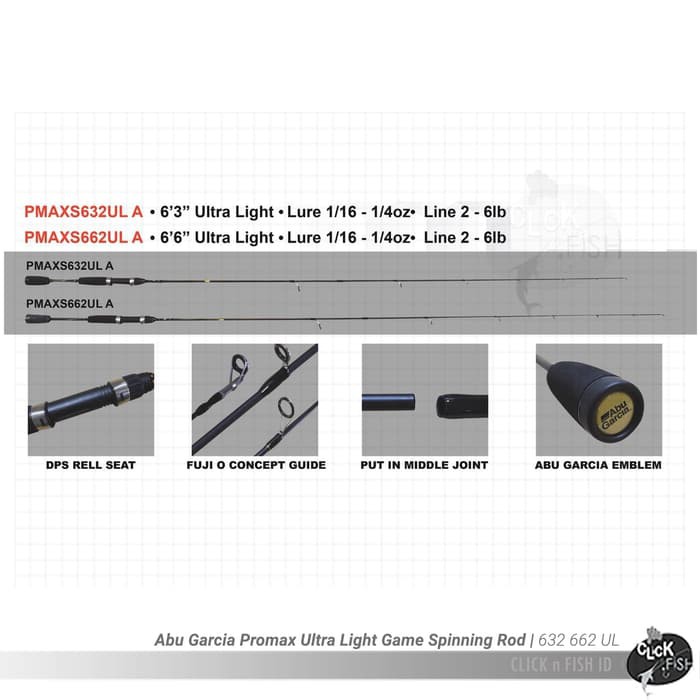 Terbaru Abu Garcia PROMAX UL SPINNING ROD PMAX662UL 2LB 6LB 198CM   2 Sec