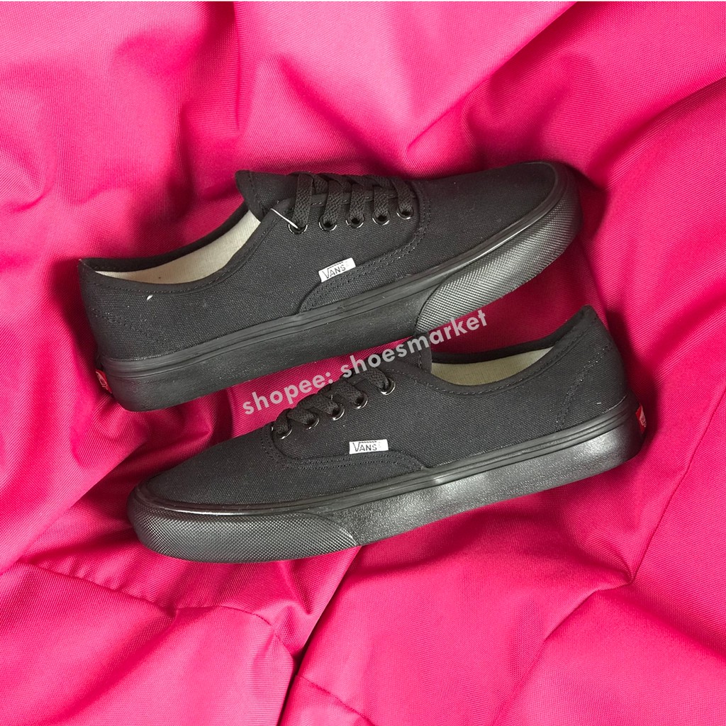 OBRAL VANS AUTHENTIC ALL BLACK FULL HITAM