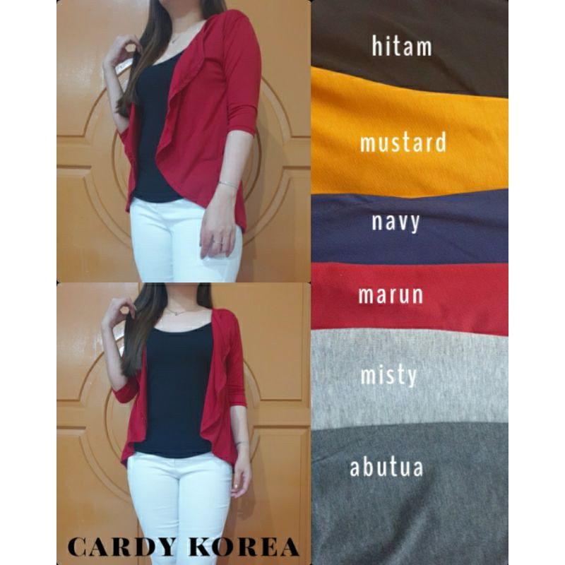 CARDIGAN KOREA WANITA/KARDI WANITA/SPANDEK SOFT/OUTER/REALPICT