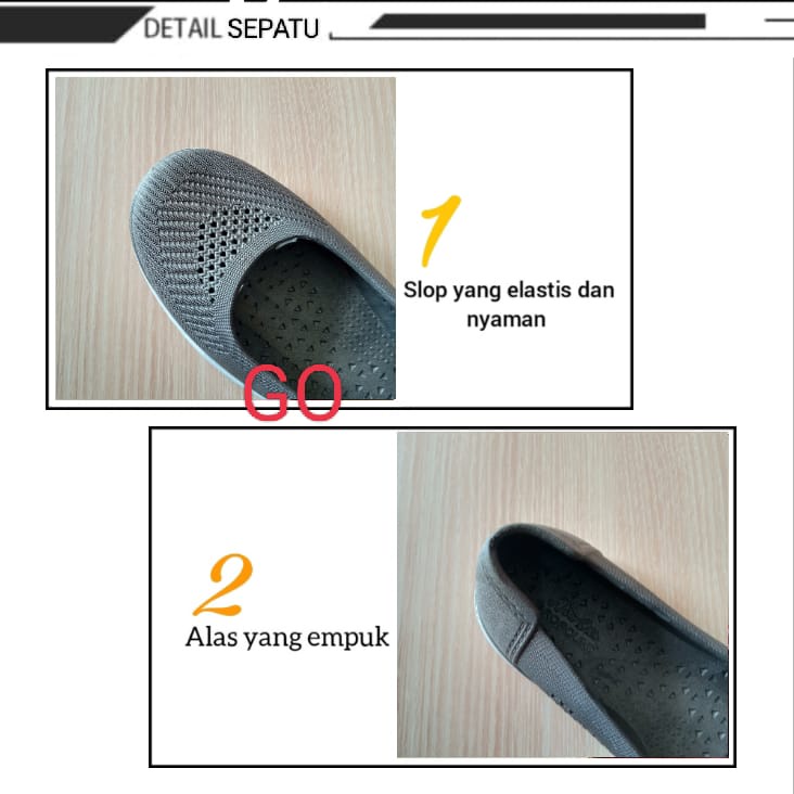 gof NEW ERA LB 10054 Sepatu Slip On Wanita Karet TERBARU Original Murah