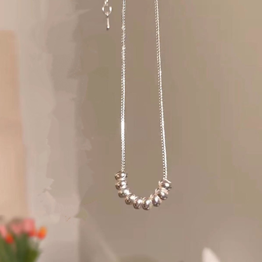 Kalung Manik-Manik Tulang Ular Warna Silver