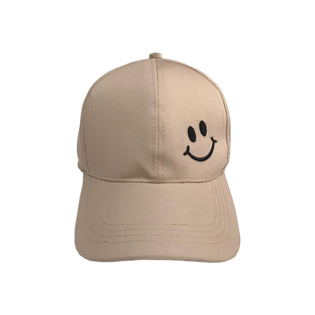 TERMURAH !! TOPI BASEBALL BORDIR SMILE / RECLUSIVE / GARIS TIGA RING LAKI PEREMPUAN-TOPI SMILE CREAM