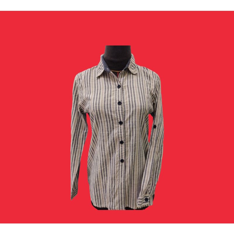 kemeja garis garis cewek preloved