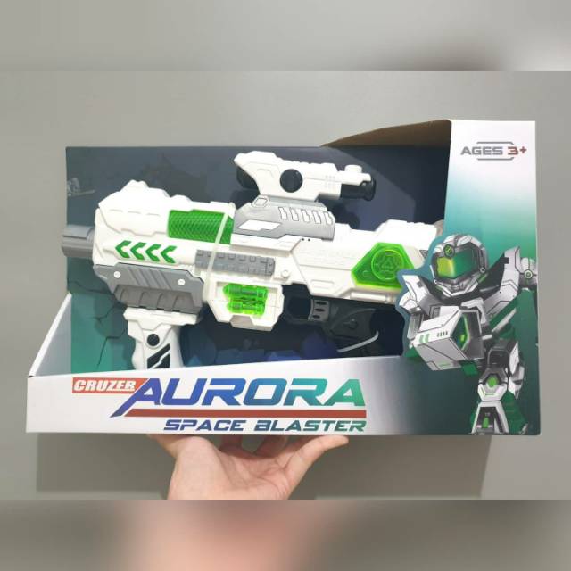 Toys Kingdom Cruzer Aurora Space Blaster Gun Light Sound / Tembakan Pistol Luar Angkasa Nyala