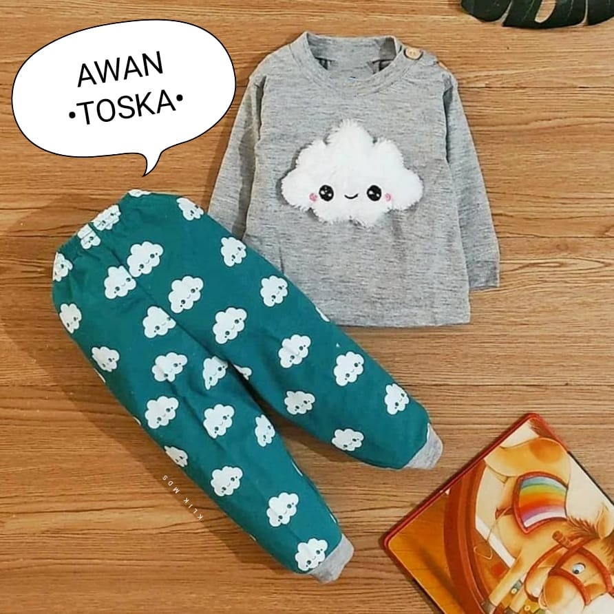 Klik Mds Baju Tidur Anak Bayi Usia 2-15 Bulan Motif Boneka Awan Piyama Anak