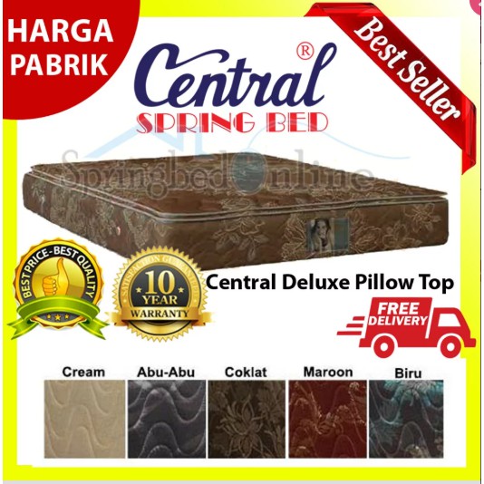 Central Kasur Springbed Deluxe Single Pillow Top 120 X 200 Kasur Saja 120x200 Harga Pabrik