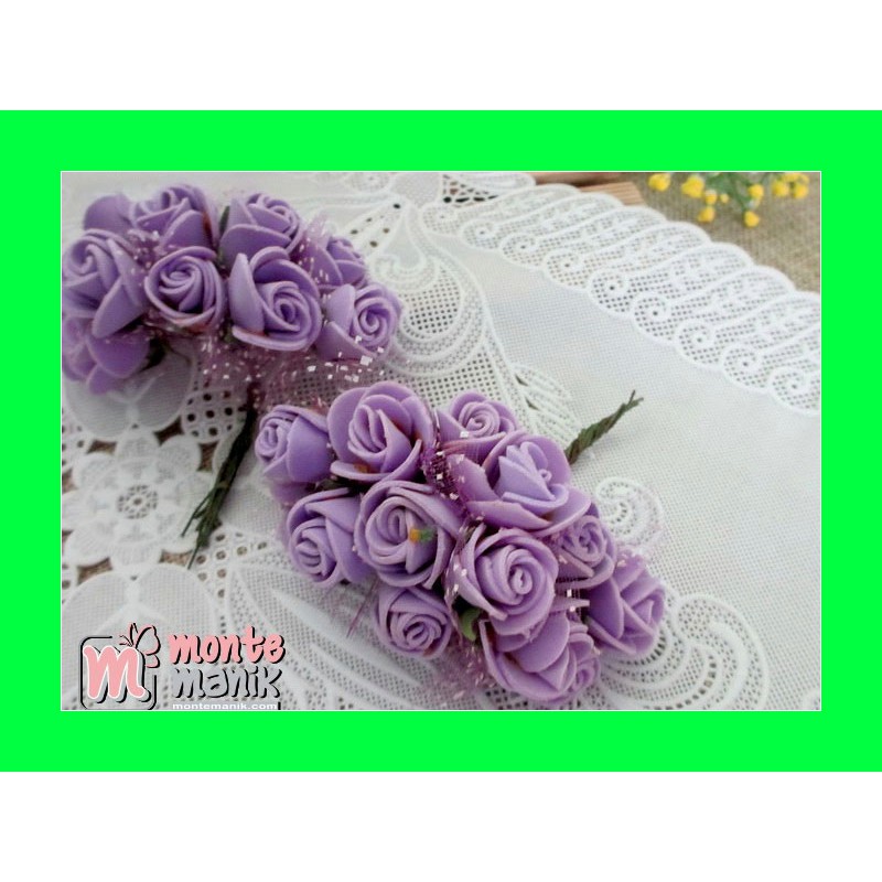 Aplikasi Bunga Spon Ungu ABS-06 Craft Flanel