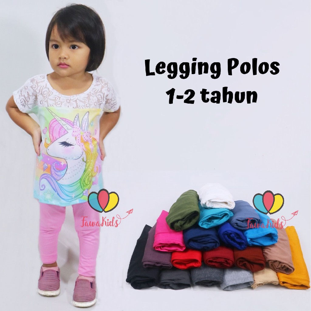 Legging Polos 1-2 Tahun / Celana Anak Panjang Perempuan Leging Kaos Ketat Cewek Pants Murah Adem